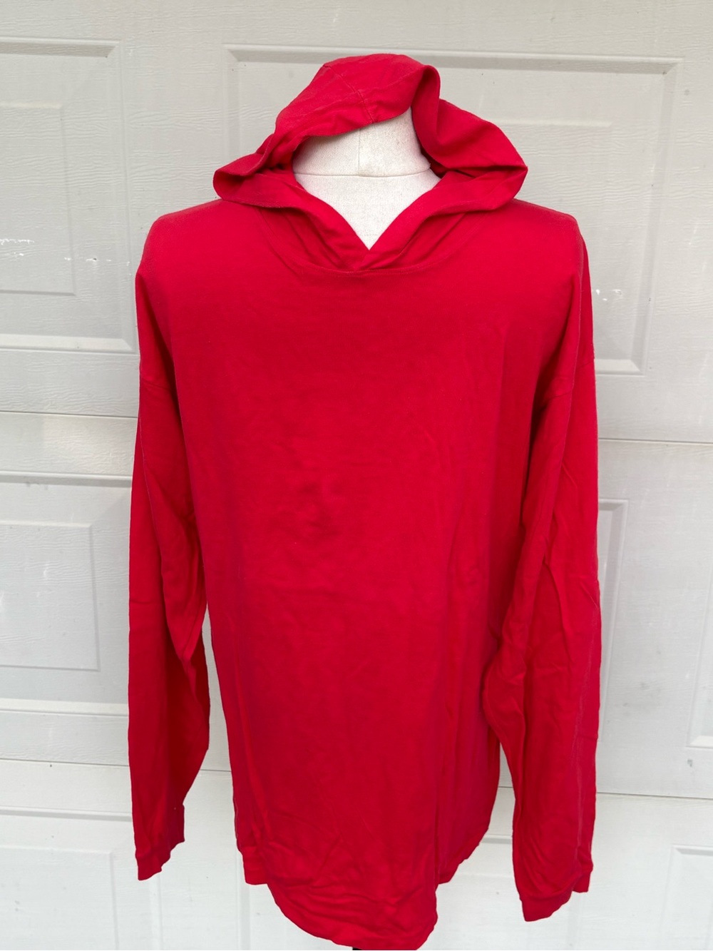 Vtg 90 SOSTANZA red blank hoodie, pullover men’s LG sweatshirt